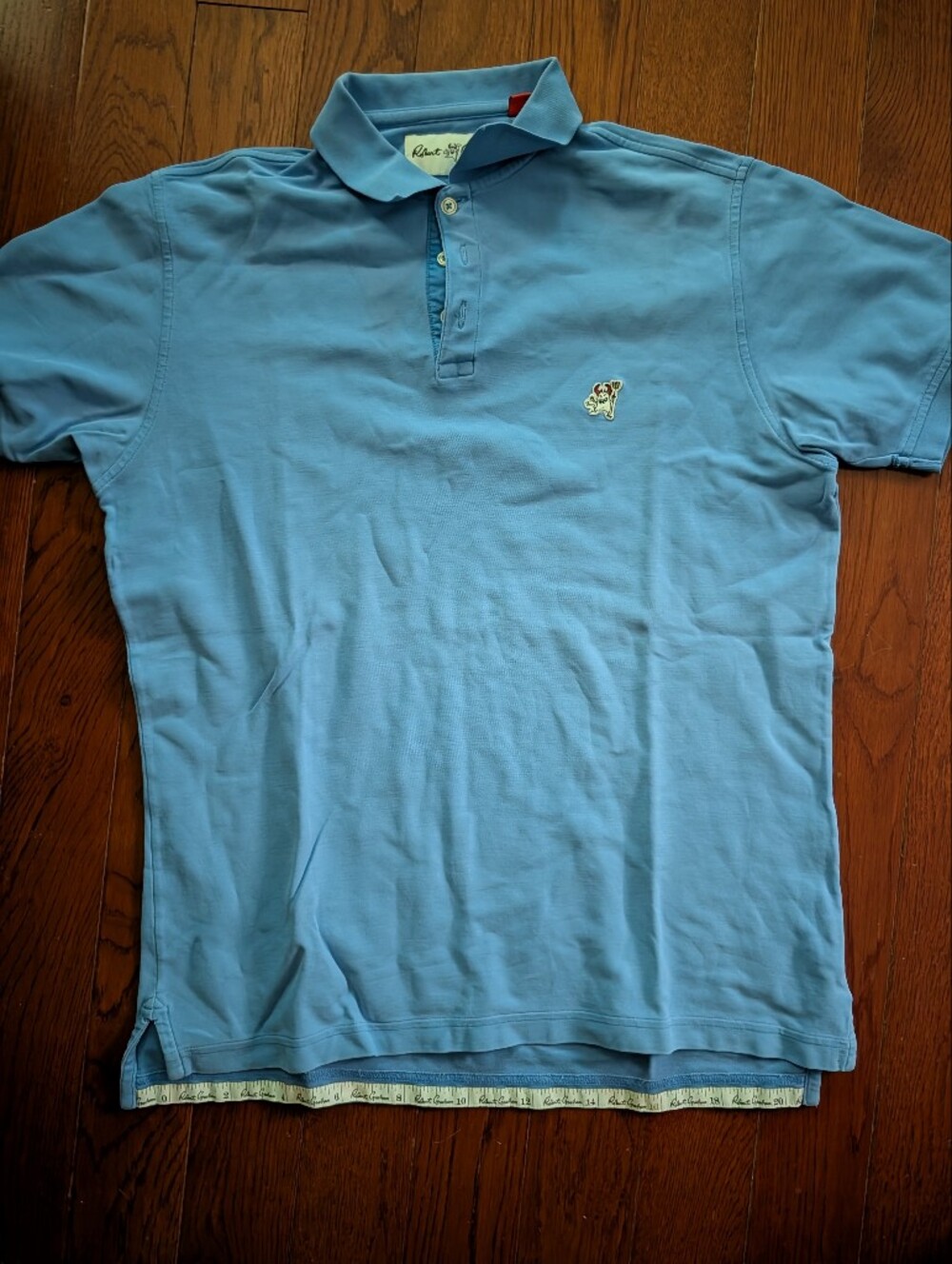 Robert Graham Men's Blue Polo Shirt with Embroidered Crest